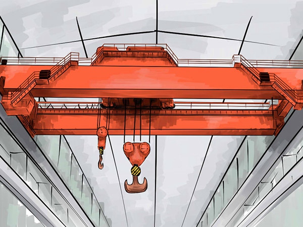 广东珠海双梁行车行吊厂家悬挂警示牌